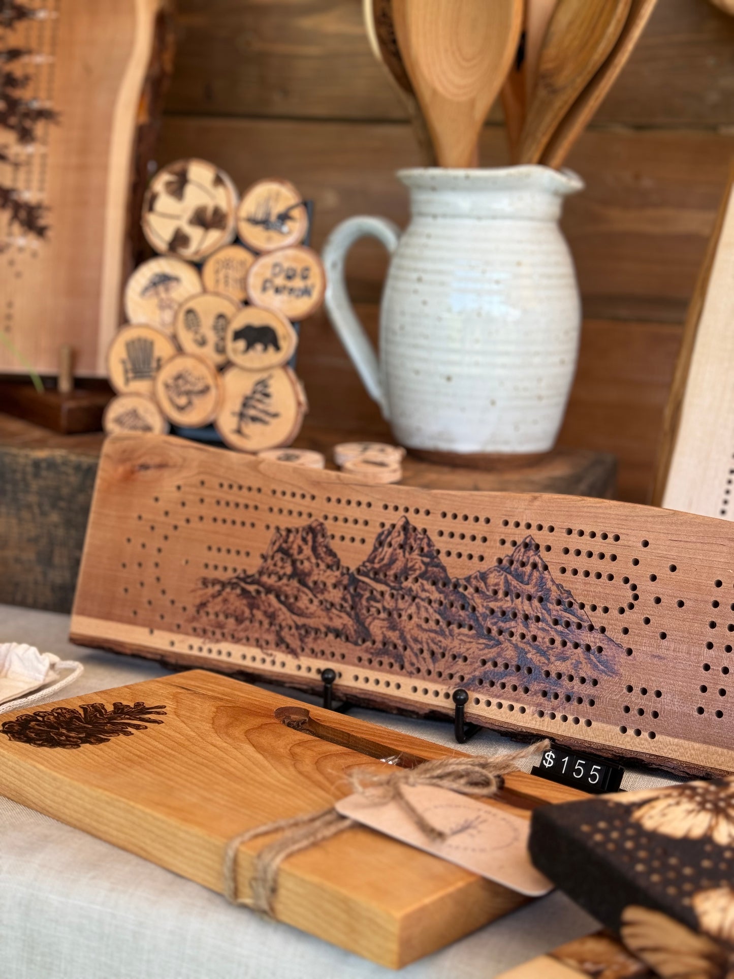 Three Sisters Mountain Cribbage Board