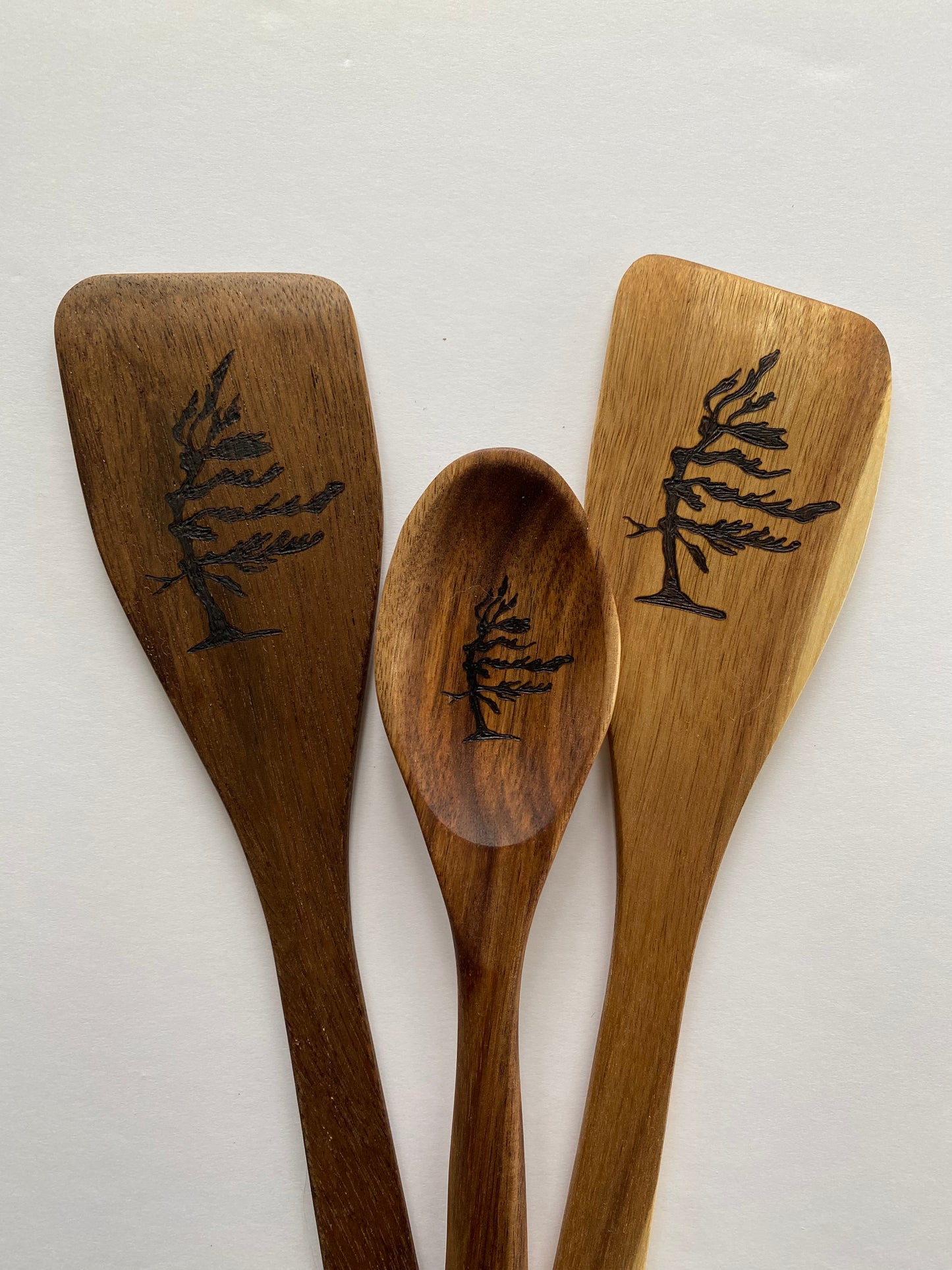 Wood Burned Windswept Tree Spoon